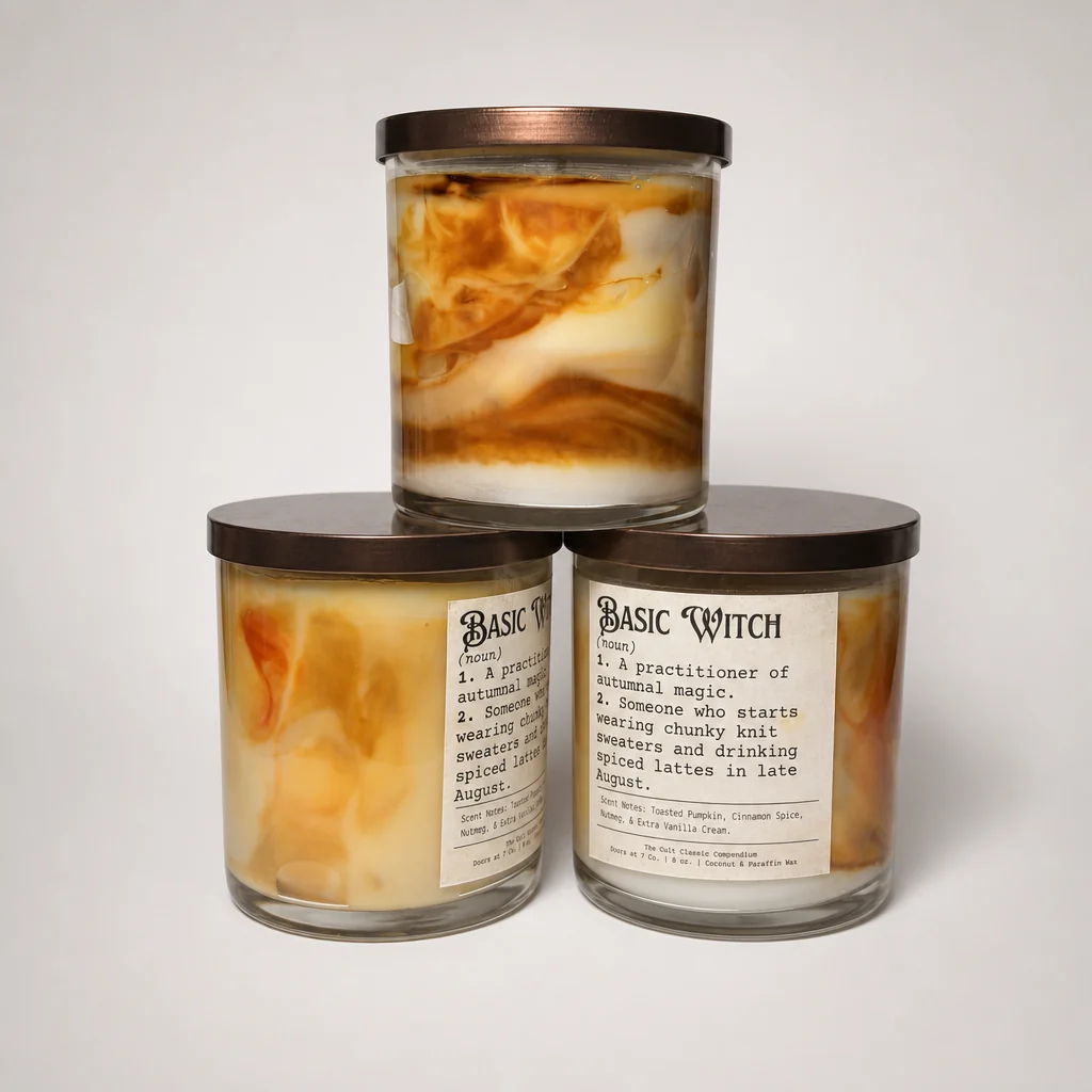 Three 8 oz hand-marbled Doors at 7 candles stacked in a pyramid