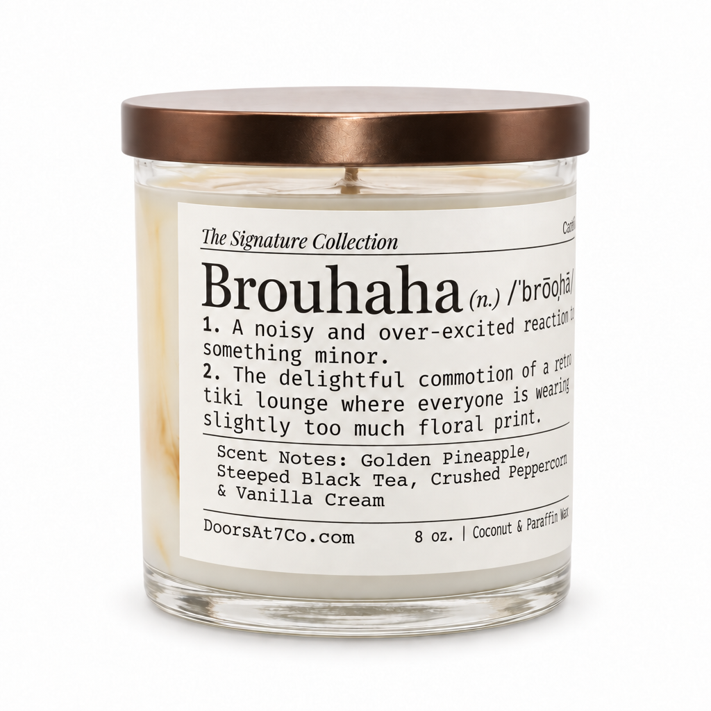 Brouhaha hand-marbled candle