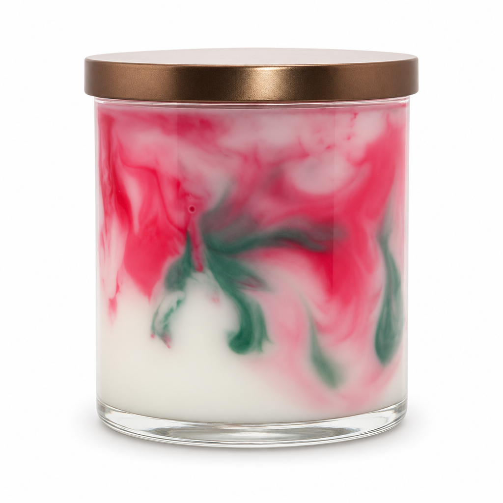 Cattywampus hand-marbled candle